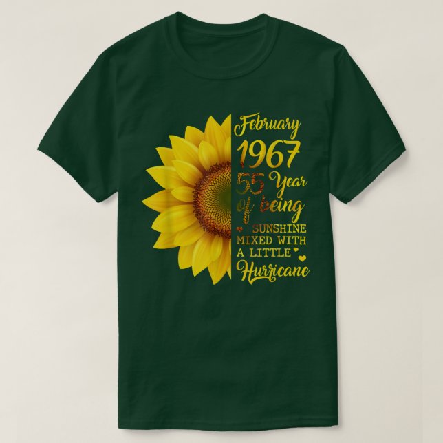 Solrosfebruari 1967, 55 år av solsken t shirt (Design framsida)