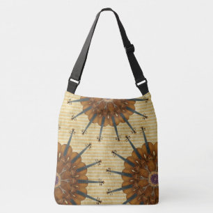 SolrosfiolKaleidoscope på guld- randar Axelväska