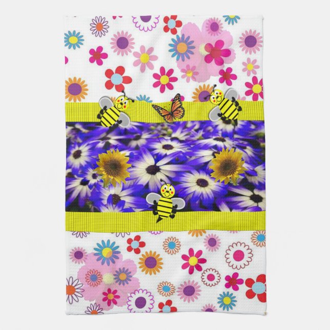 Solrosfjäril Bumblebee Kitchen Towel Kökshandduk (Vertikal)