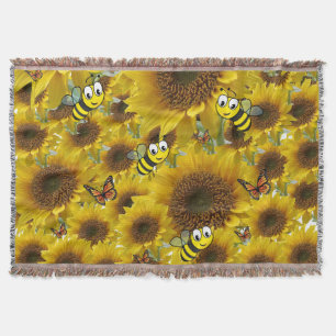 Solrosfjäril Bumblebee Throw Blanket Filt