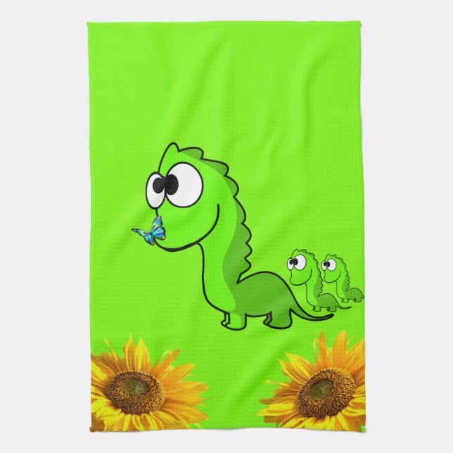 Solrosfjäril Dinosaur Kitchen Towel Kökshandduk (Vertikal)