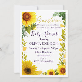 Solrosförlossningsfestinbjudningar Inbjudningar