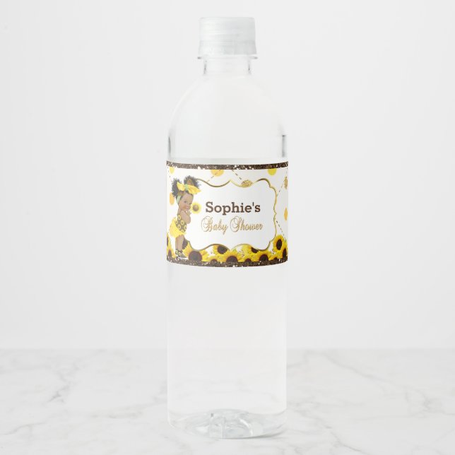 Solrosförpackare för vattenflaska vattenflaskor etikett (Framsida)