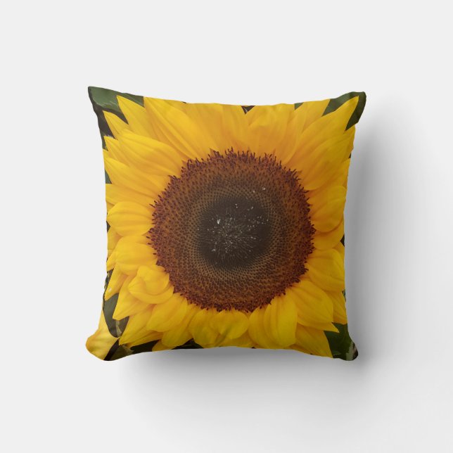 Solrosfoto, Blommigt Pillow Kudde (Framsida)