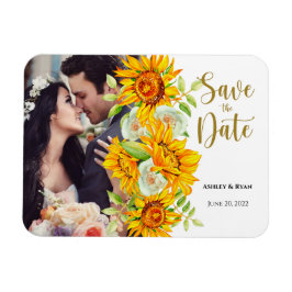 Solrosfoto Bröllop spara datum Magnet