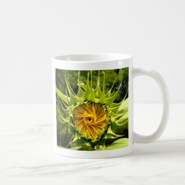Solrosfoto för elegantens gult kaffemugg (Höger)