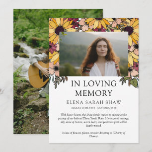 Solrosfoto i Loving Memory Notice Meddelande