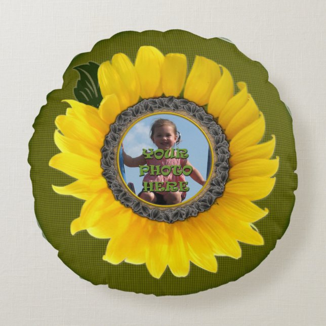 Solrosfoto Ram Round Pillow Rund Kudde (Framsidan)