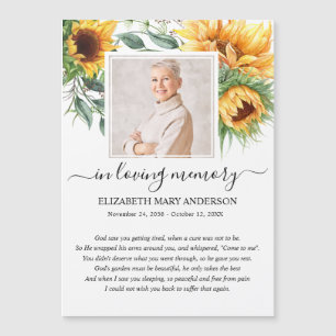Solrosfoto-sympati Funeral Prayer Card