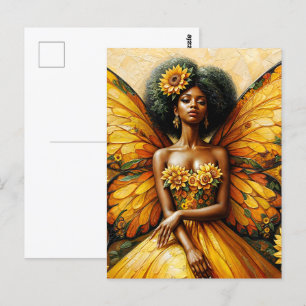 Solrosfransk amerikansk Fairy Art Vykort