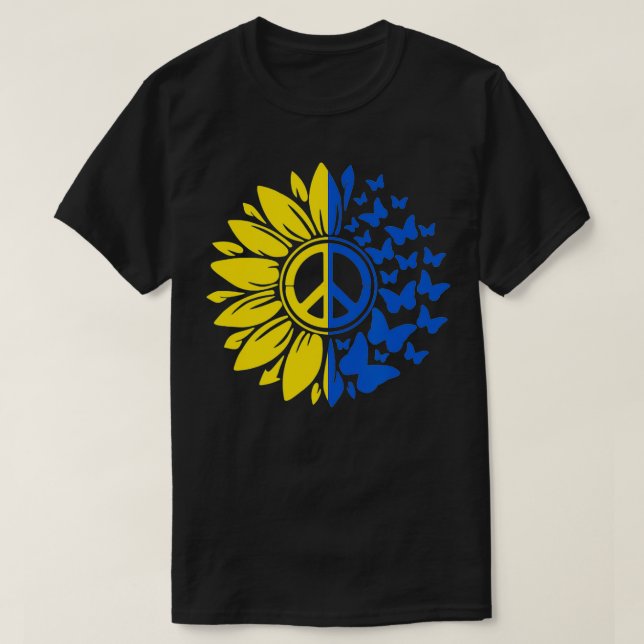 Solrosfreden i Ukraina Flagga Ukraina Fla T Shirt (Design framsida)