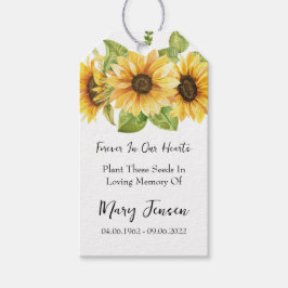 Solrosfrö, memoriaflöde presentetikett