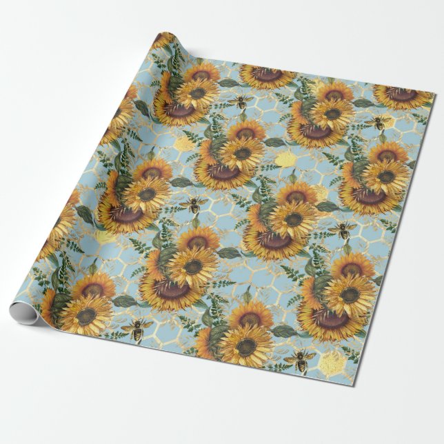 Solrosgåvor | Bright som solros Presentpapper (Utrullad)