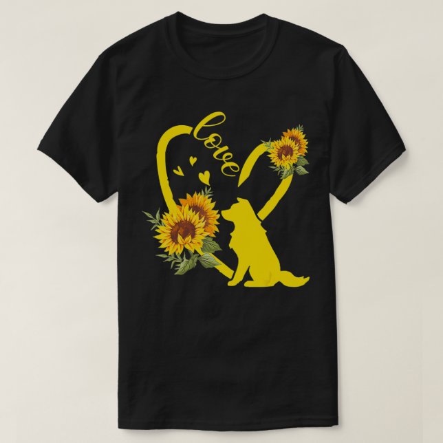 Solrosgåvor från Kärlek Gräns Collie T Shirt (Design framsida)