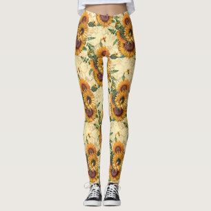 Solrosgåvor Solrosomsvängning omgiven Leggings