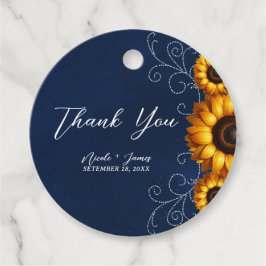 Solrosglans Blå Rustik Glam Bröllopsdusch Gåvor Etiketter