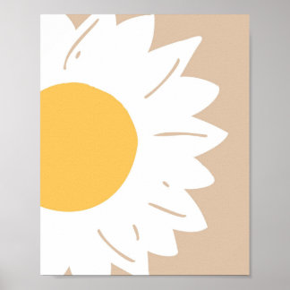 Solrosglöd – minimalistisk blomsterkonst för vägga poster