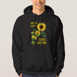 Solrosgrafi av blommigt för kvinnliga barn - Vild Hoodie