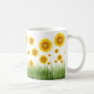 Solrosgrafisk design för ljus och Elegant Kaffemugg