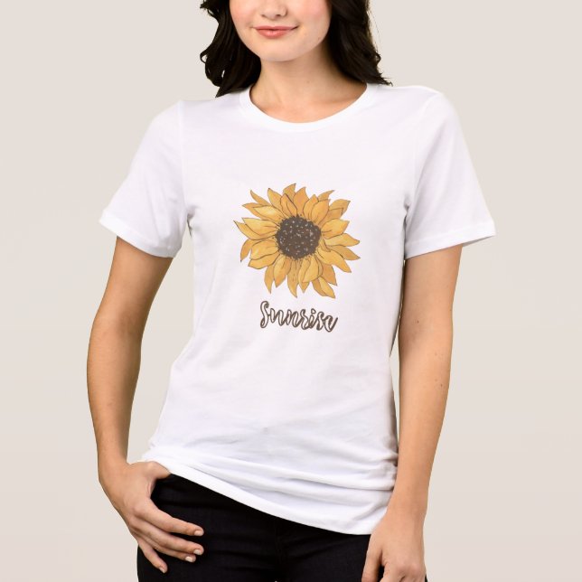 Solrosgrafisk t-shirt 🌻 Estetisk naturtee (Framsida)