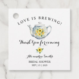 Solrosgrön Tack för att komma till Tea Shower Gåvor Etiketter