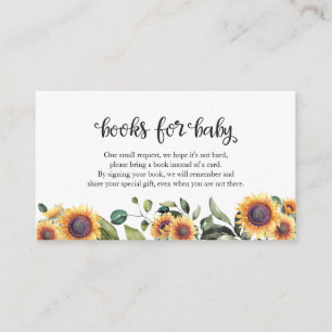 Solrosgrönska Höst Baby Shower Böcker För Bebis Tilläggskort