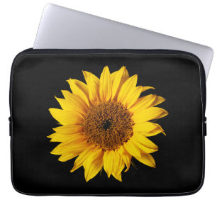 Solrosgult på svarten - skräddarsy solblommor laptop sleeve