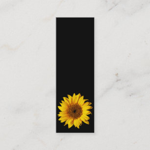 Solrosgult på svarten - skräddarsy solblommor mini visitkort