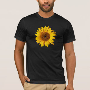 Solrosgult på svarten - skräddarsy solblommor t-shirt