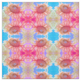 SolrosGult Rosa Blue Boho Chic Blommigt Tyg