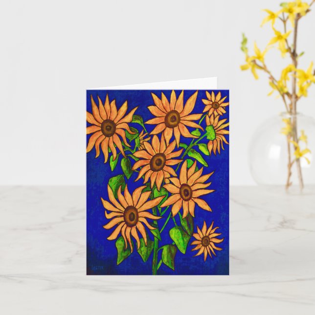 Solroshälsningskort Kort (Gul blomma)