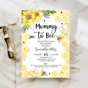 Solroshearts Mamma till Bee Baby Shower Inbjudningar