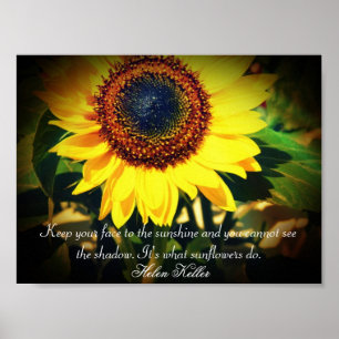 SolrosHelen Keller citationstecken: Uplifting Poster
