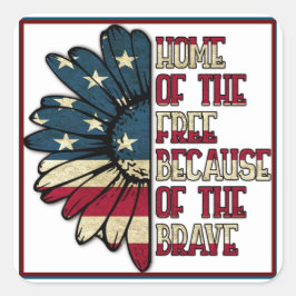 Solroshem i den fria offerten fyrkantigt klistermärke