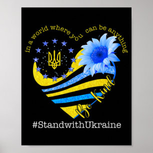 Solroshjärt, ukrainska Flagga ska vara vänliga mot Poster