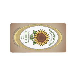 Solroshonungsetikett prickad på Oval Kraft Gräns Adressetikett