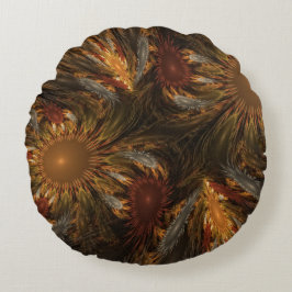 Solrosimpressioner Rund Kudde