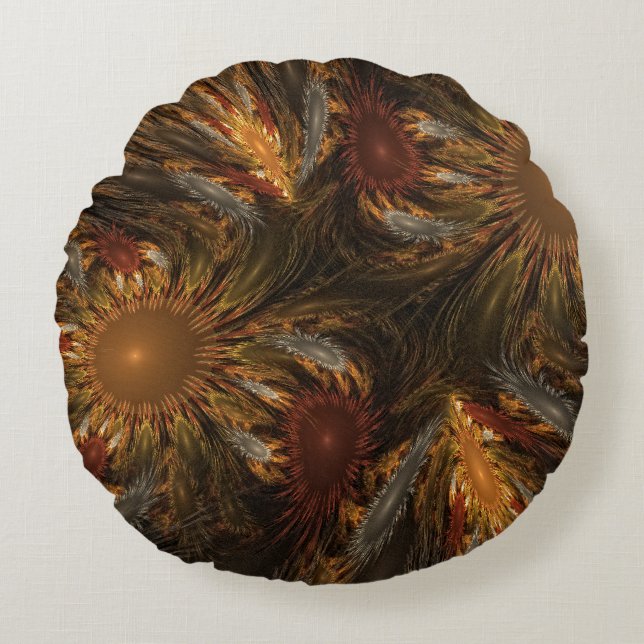 Solrosimpressioner Rund Kudde (Framsidan)