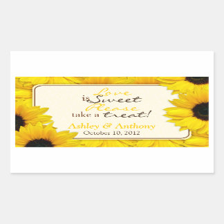 Solroskandy Buffet Wedding Stickers Rektangulärt Klistermärke