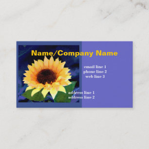 Solroskonst affärskort blått och gult visitkort