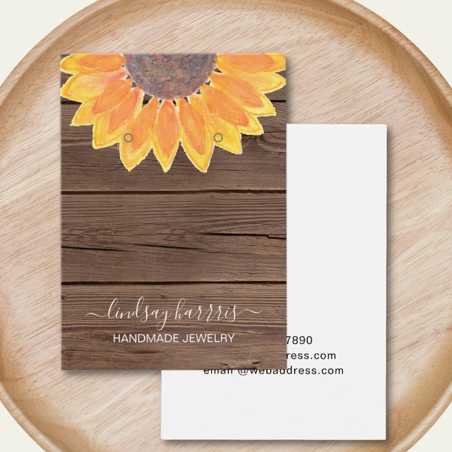 Solroskort Barn Wood Earrings Jewelry Visning Card Visitkort (Skapare uppladdad)