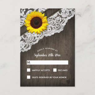 Solroskort Barn Wood och Snöre Bröllop OSA cards Kort