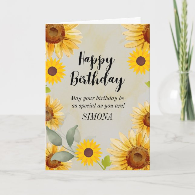 Solroskort för Blommigt Kort (Framsida)