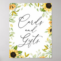 Solroskort och present skylt