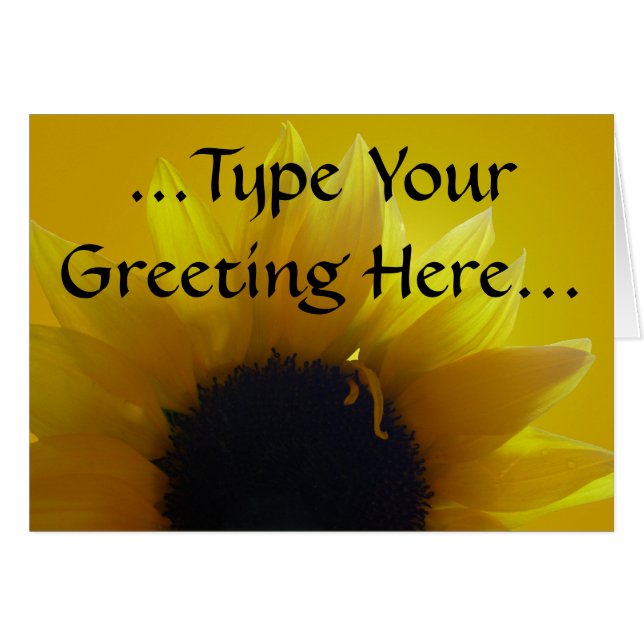 Solroskortets Gult Blomkort-Personlig OBS Kort (Framsidan Horizontal)