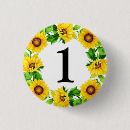 Solroskrans Flicka födelsedag Anpassningsbar numme Knapp