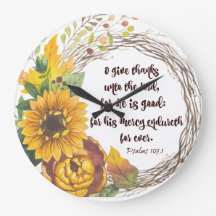 Solroskrans med Ge tack Bible Verse