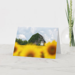 Solrosladugård tom anteckningskort