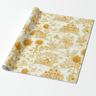 Solroslandskap Vintage Gul Toile Presentpapper