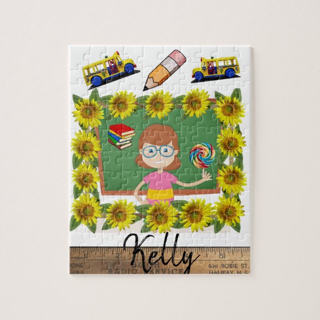 Solroslärare Puzzles Pussel (Vertikal)